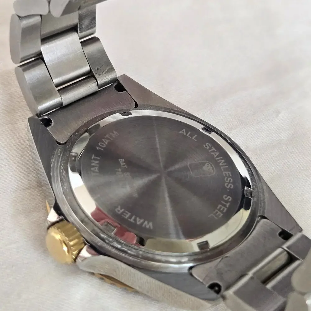 Vtg Jules Jürgensen Sea Diver Blue Bezel Two-Toned Band Date Indicator 7801NU